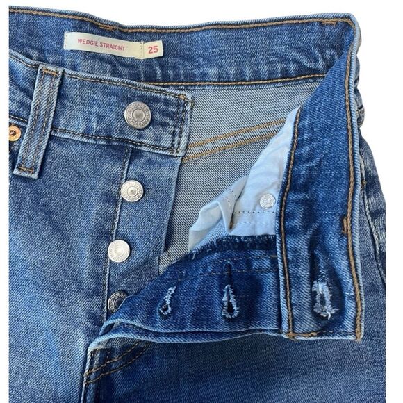 NWOT LEVI’S | WEDGIE STRAIGHT FIT WOMEN'S DENIM JEANS 25 - Picture 9 of 11